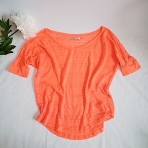 Women neon oranger top size S